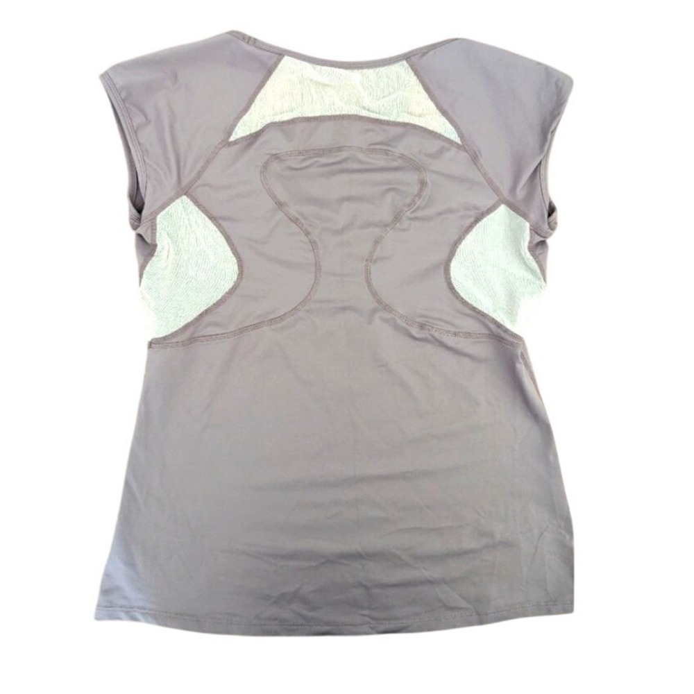 Lululemon cap sleeve top with mesh cut outs lavender Y2K‎
